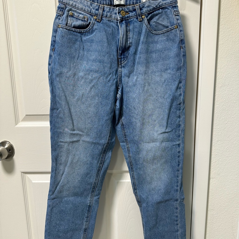 Blue Denim High Waisted Mom Jeans
